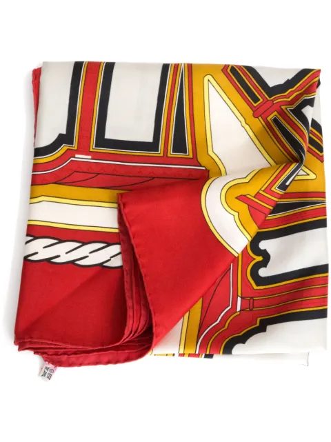 Hermès Pre-Owned 1980s Les Berlines silk scarf Red 15015701