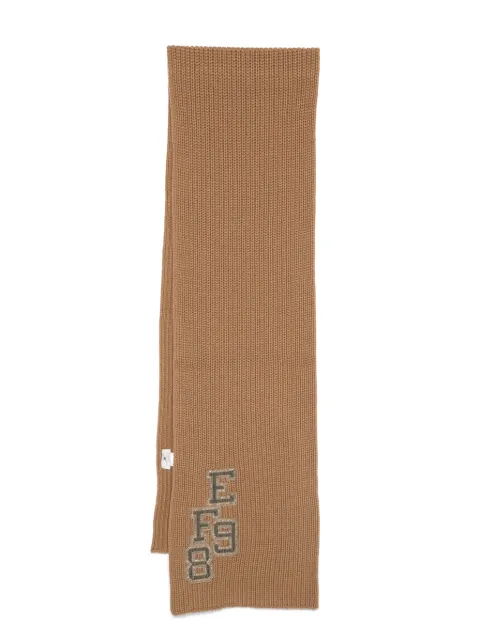 Elisabetta Franchi college-style patch scarf Brown S01T47E2V