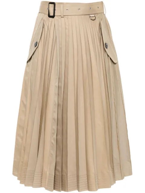 sacai plissé midi skirt Neutrals SCW214