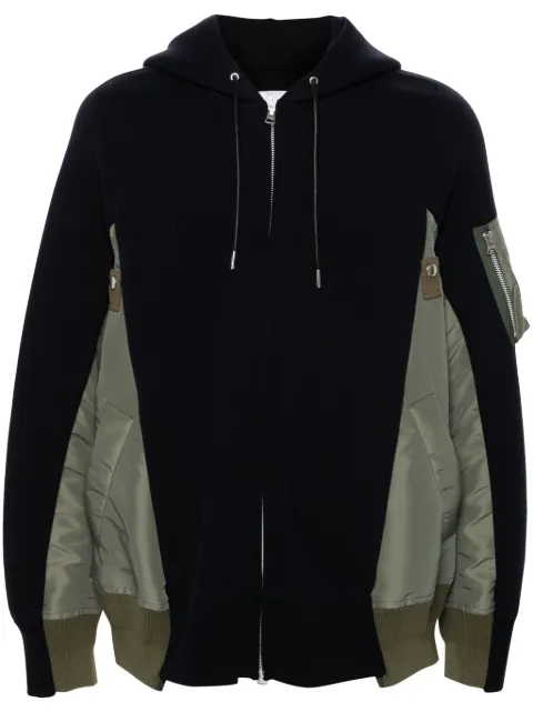 sacai colourblock hoodie Blue SCM219