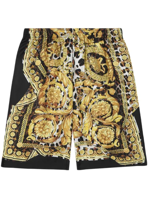 Versace Wild Barocco silk shorts Yellow 10024761A11896