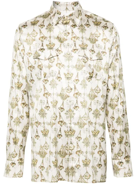 Givenchy chandelier-print silk shirt Neutrals BM612415S4