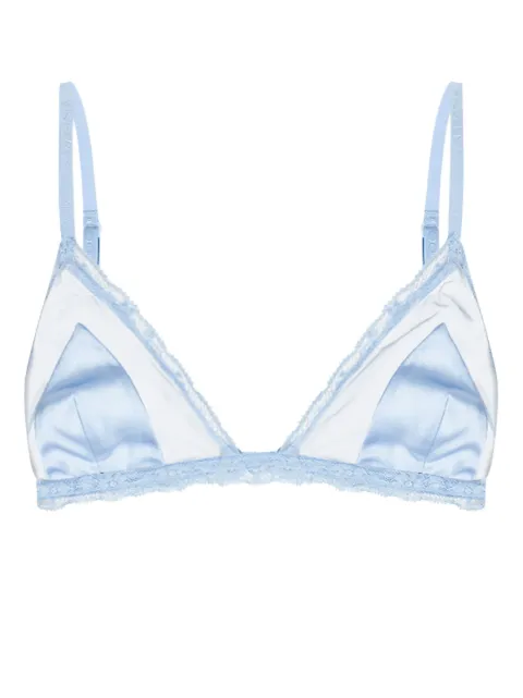 Dolce & Gabbana lace-trimmed satin bra Blue O1F45TONP15