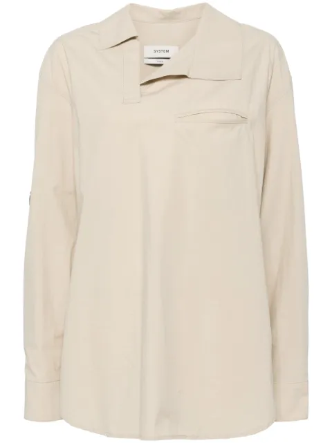 System asymmetric neck blouse Neutrals SY2E8WTOT02W