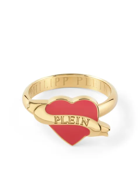 Philipp Plein Plein Valentine heart-motif ring Gold PJFEA01R2