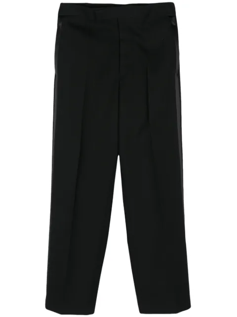 SAPIO satin-trim trousers Black FW24N10