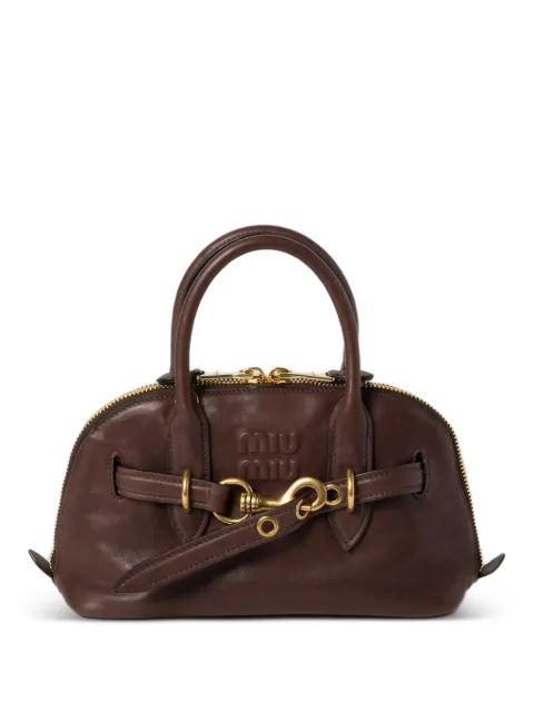 Miu Miu Aventure nappa leather top-handle bag Brown 5BB169VOOO2BBL