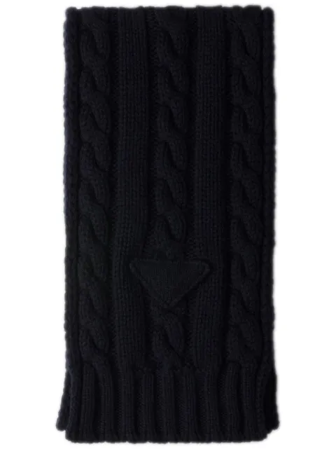 Prada logo-detail cashmere scarf Blue UMS491SOOO15N3