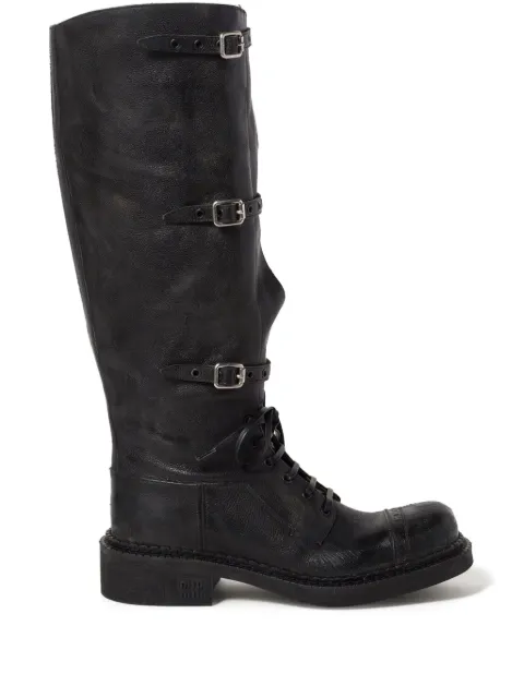 Miu Miu multi-buckle leather boots Black 5W315EFG0352KJ