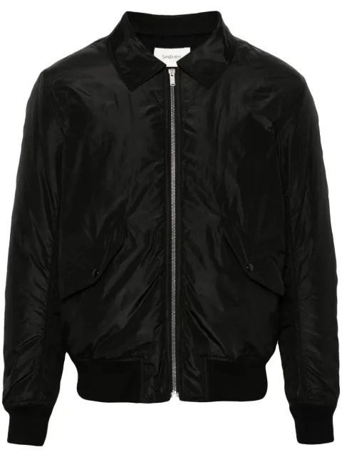 Saint Laurent silk bomber jacket Black 779707Y1I02