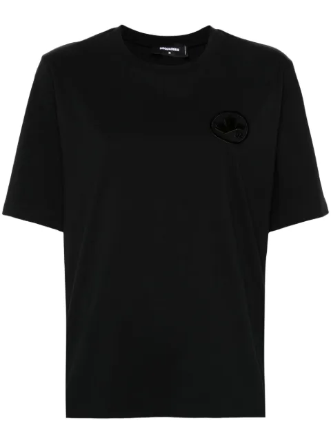 DSQUARED2 flocked-logo T-shirt Black S75GD0417S24662