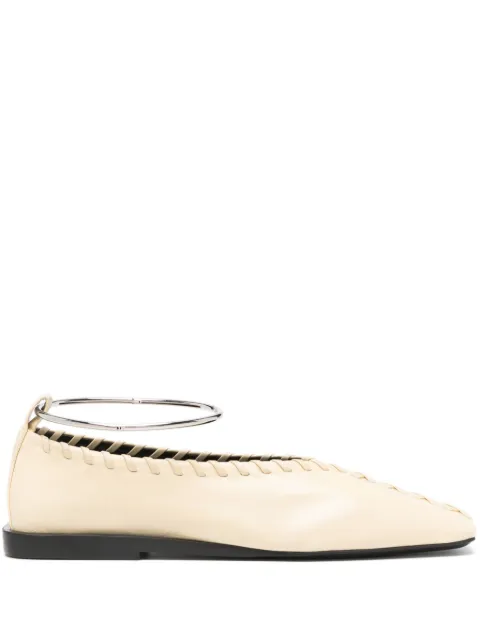 Jil Sander stitch-detail ballerina shoes Neutrals J15WZ0009P4833