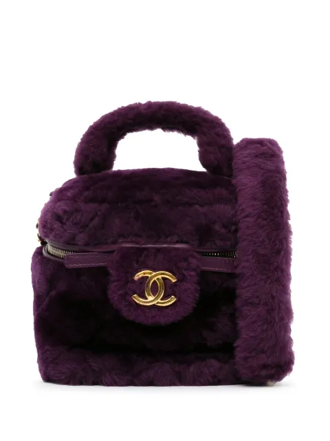 CHANEL Pre-Owned 2021-2023 Small Quilted Shearling Vanity Case satchel Purple ZL7ZQP3D3FYDX9NL