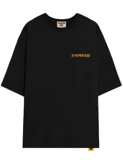 A Paper Kid logo-print t-shirt Black F4PKUATH060
