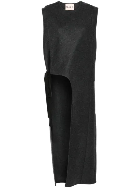 Plan C felted vest Grey GLCAF51D00TW047