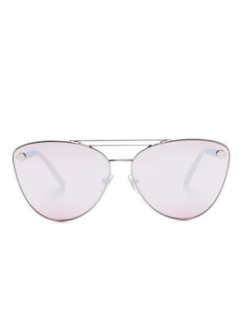 Versace Eyewear tubular-Greca cat-eye sunglasses Silver VE2267