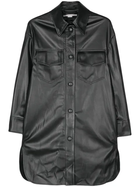 Stella McCartney faux-leather overshirt Black 6600943BU393