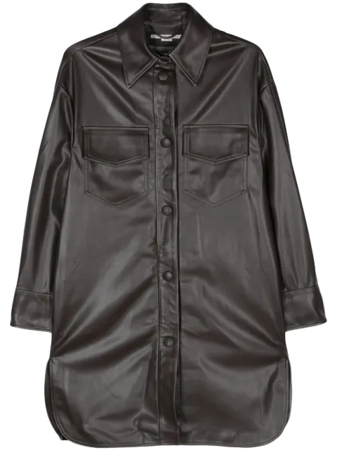 Stella McCartney faux-leather overshirt Brown 6600943BU393