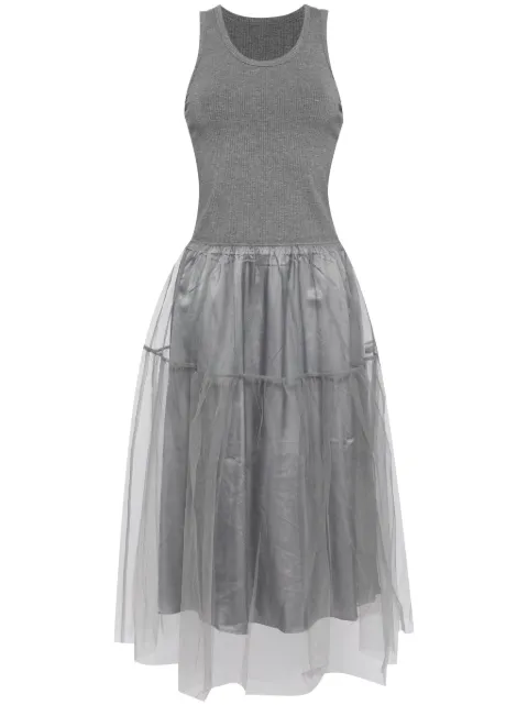JNBY tulle-inserts midi dress Grey 5O8G10570