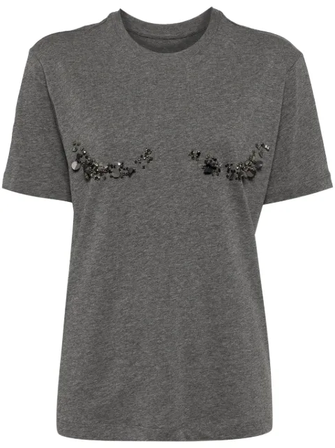 JNBY crystal-embellished T-shirt Grey 5O8113920