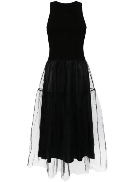 JNBY tulle-inserts midi dress Black 5O8G10570