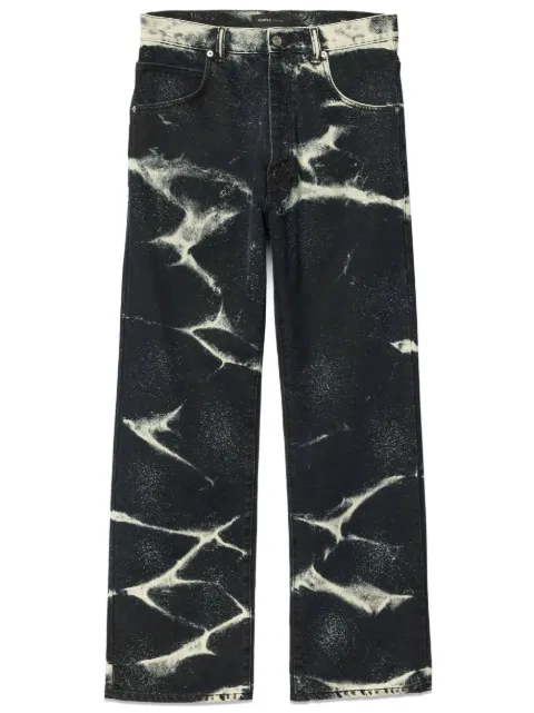 Purple Brand P018 Marble Coated wide-leg jeans Black P018BBMC424