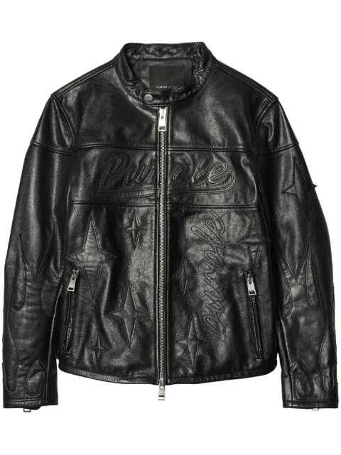 Purple Brand logo-embroidered jacket Black P653CWBB424