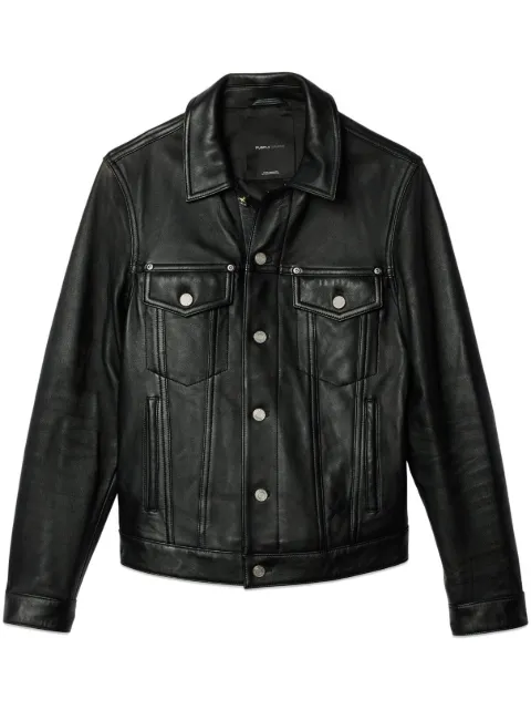 Purple Brand leather jacket Black P028CNBB424