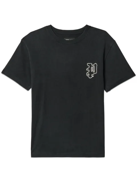 Purple Brand Gothic Crystals Tee Black P117HBGC424