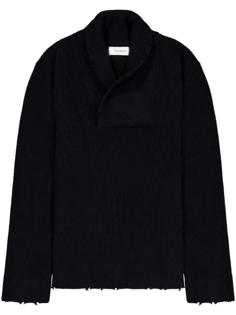 Laneus shawl-collar jumper Black F4LAMAJP091