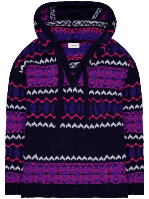 Laneus fair-isle jumper Blue F4LAMAKH149