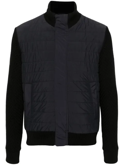 Herno knitted-panels padded bomber jacket Black GI00052UR12431SZ