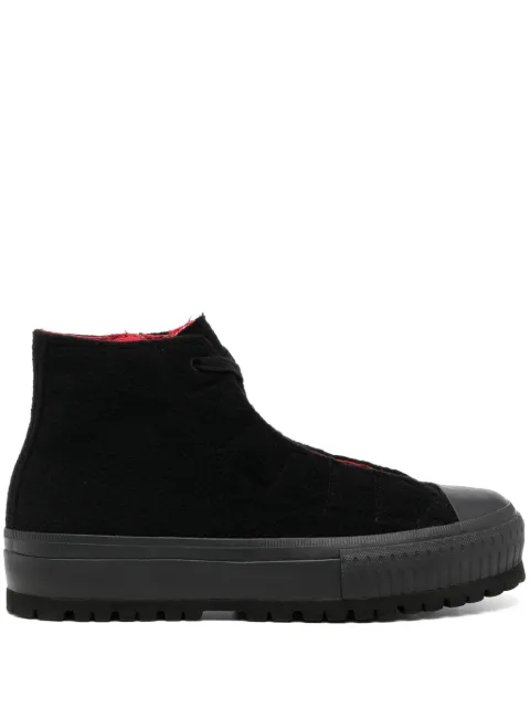 Yohji Yamamoto lace-up high-top sneakers Black HOE02160