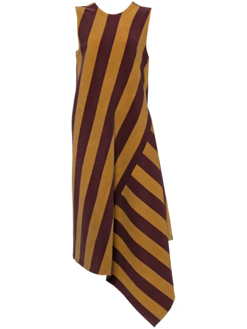 Uma Wang striped asymmetric dress Yellow W4MUP5006