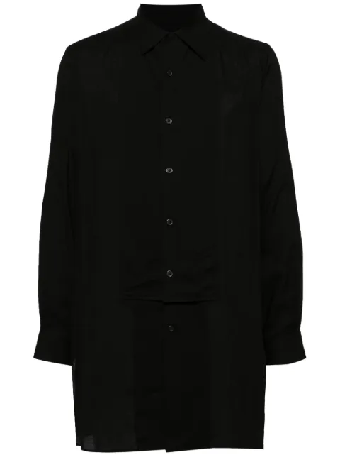 Yohji Yamamoto double front placket shirt Black HOB09200