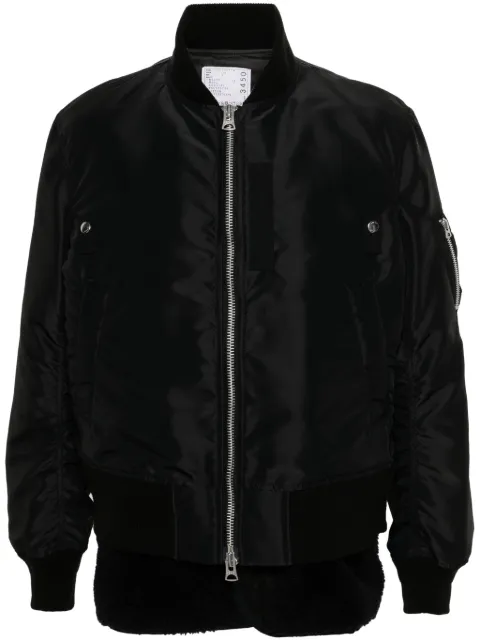 sacai twill bomber jacket Black 2403450M