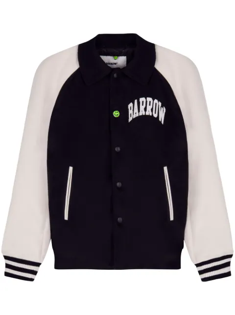 BARROW logo-print varsity jacket Black F4BWUAJK008
