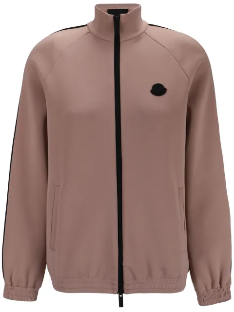Moncler logo-print zip top Pink 8G0002189A8K