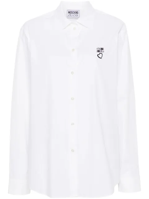 MOSCHINO JEANS logo-print shirt White 02168231