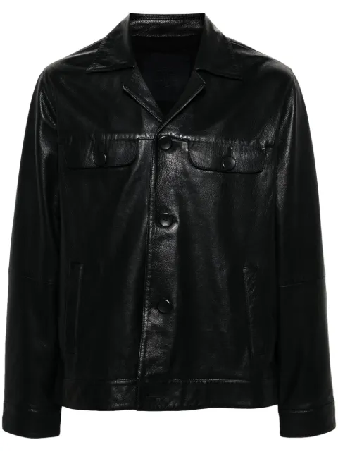 Frei-Mut long-sleeved leather jacket Black JUNEAU