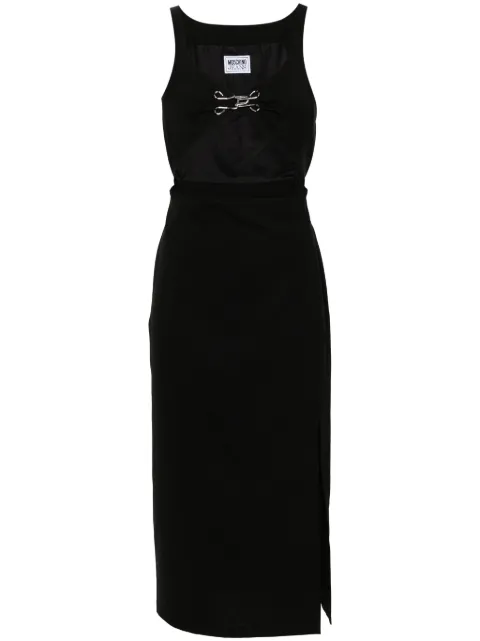 MOSCHINO JEANS decorative hook midi dress Black 242K1A04108226