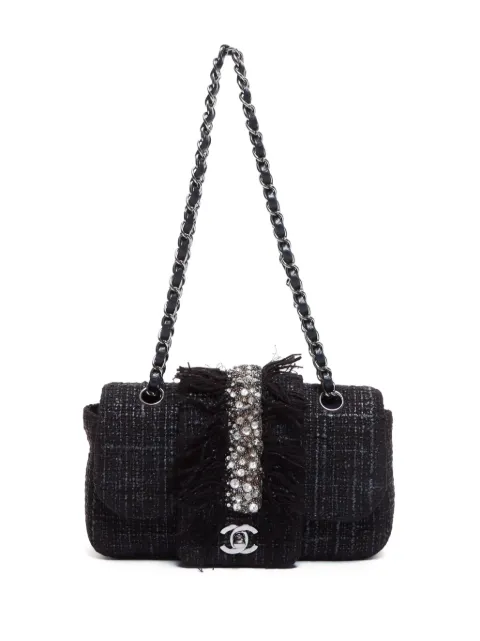 CHANEL Pre-Owned 2005 tweed shoulder bag Black FF8787