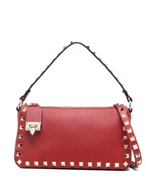 Valentino Garavani small Rockstud grainy calfskin crossbody bag Red WB0J47VSF