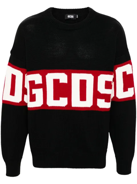 GCDS Band-logo sweater Black A2OU1500KF1