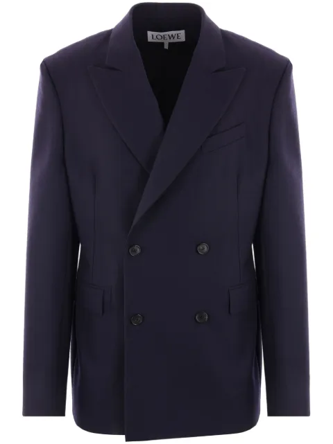 LOEWE wool double-breasted blazer Blue HSM1Y03W27
