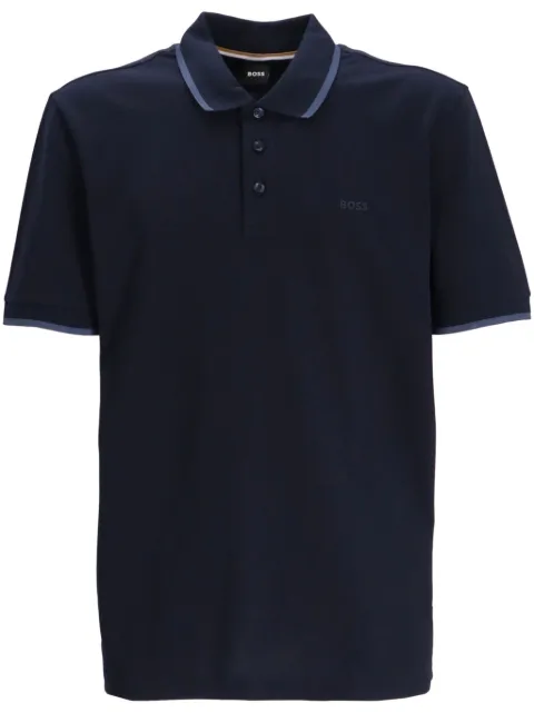 BOSS logo-print polo shirt Blue 50494697