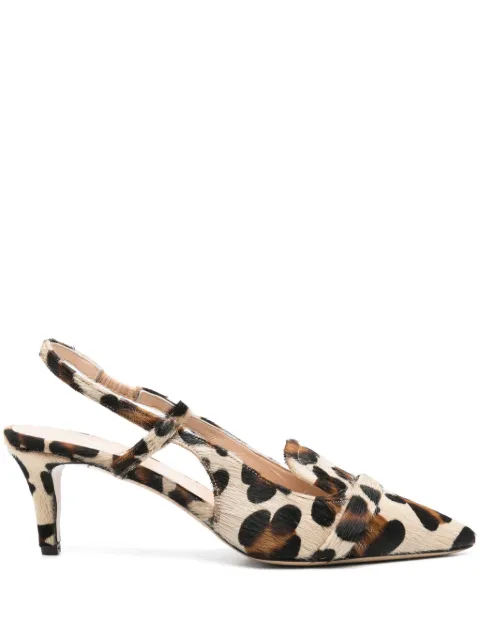 P.A.R.O.S.H. 70mm leopard-print slingback pumps Neutrals D070256AGSHOE808