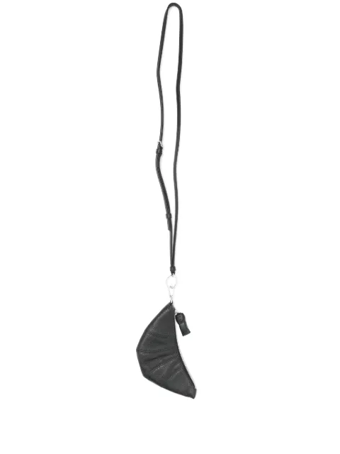 LEMAIRE cross-body Croissant coin purse in leather Black SL0054LL0018