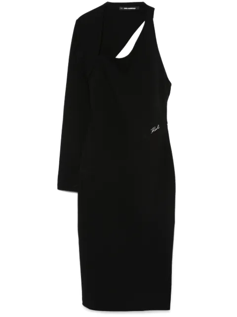 Karl Lagerfeld asymmetric jersey midi dress Black 246W1315999
