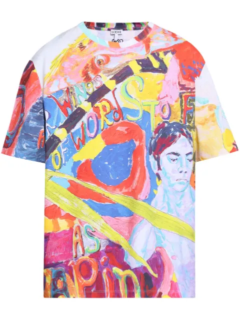 LOEWE graphic-print cotton t-shirt Pink HSM1Y22J01